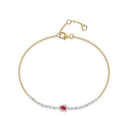 scarlet ruby teardrop 9ct gold bracelet UK RTGB a main