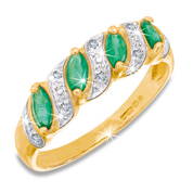 emerald enchantment 9ct gold ring UK EER a main