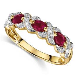 ruby and diamond kiss 9ct gold ring UK RDKIR2 a main