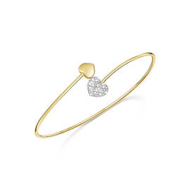 deluxe diamond and 9ct gold heart bracelet UK DGHB a main