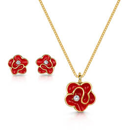 crimson poppies pendant and earring set UK CPPES a main