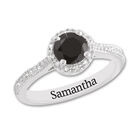 black sapphire diamond personalised ring UK BSDPR a main