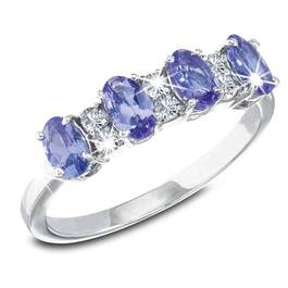 tanzanite sparkle silver eternity ring UK TSSR2 a main