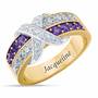 birthstone beauty diamond kiss personalised ring UK BSDKR b feb