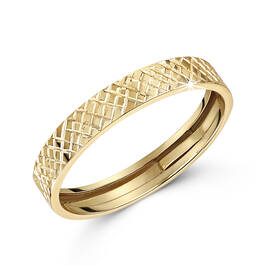 pure 9ct gold diamond cut band UK PURGR a main