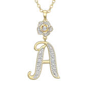 Diamond Rose Initial Pendant 12023 0016 b pendant
