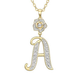 Diamond Rose Initial Pendant 12023 0016 b pendant