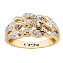 personalised diamond swirl ring UK PDSWR a main