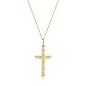 9ct gold diamond cut cross UK GDCC a main