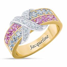 birthstone beauty diamond kiss personalised ring UK BSDKR f jun