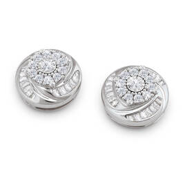 diamond swirl stud earrings UK DISSE b two
