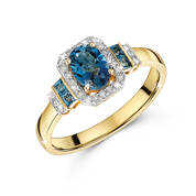 london blue topaz and diamond royalty ring UK LBTDR a main