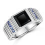 mens midnight onyx and tanzanite ring UK MMOTR a main