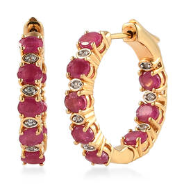 Ruby White Zircon Inside Out Hoops 11142 0287 a main