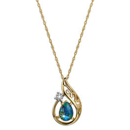 teardrop triplet opal diamond 9ct gold p UK TTODP a main