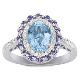 topaz tanzanite majesty silver ring UK TTMR2 a main