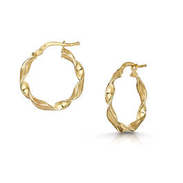 9ct gold italian ribbon twirl earrings UK GIRTE a main