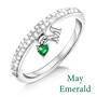personalised birthstone initial charm si UK BSIR2 e five