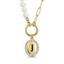 half pearl half chain initial necklace UK HPCN a main