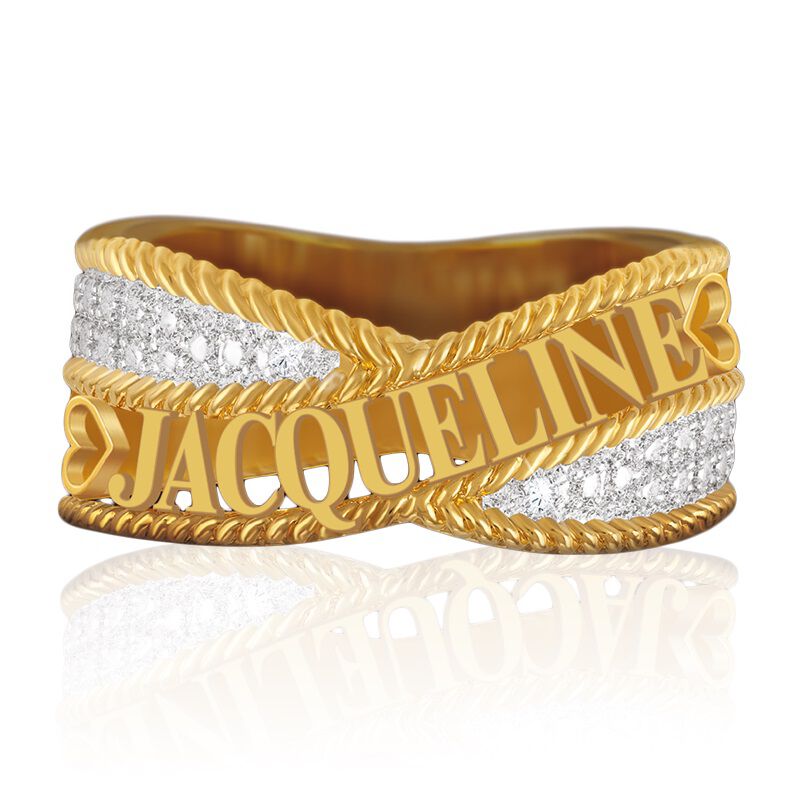 Personalised Diamond Name Ring