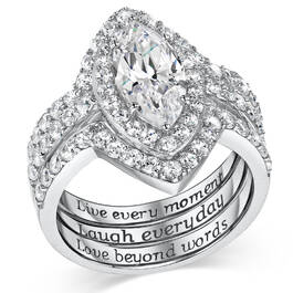 live laugh love silver rings set UK LLLR b two