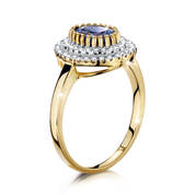 the empress tanzanite and diamond 9ct gold ring UK ETZR2 b two