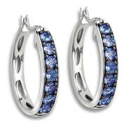 tanzanite sensation hoop earrings UK TSHE a main