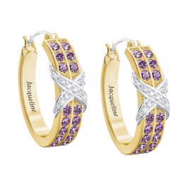 birthstone diamond kiss personalised ear UK BDKPE b two