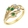 emerald 9ct gold barley ring UK EGBAR a main