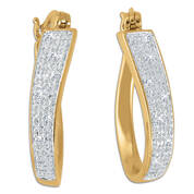 sensational swirl diamond hoop earrings UK SSDHE a main