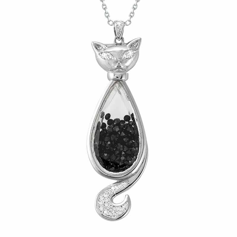 Black diamond cat necklace online
