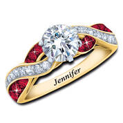 birthstone swirl personalised ring UK BSWR2 c three