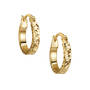 Pure 9ct Gold Diamond Cut Huggie Hoops UK GDCHH a main
