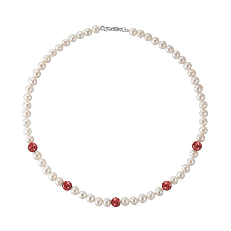 bedazzled birthstone pearl necklace UK BBSN a main