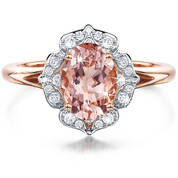 precious peach morganite diamonds 9ct ro UK PMORGR b two