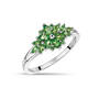 TSAVORITE BOUQUET SILVER RING UK TSABR a main