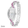 birthstone swirl bracelet watch UK BSWB f june