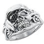 silver pirate skull ring UK SPSRI a main