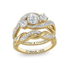 three stone bridal ring set UK TSBS a main