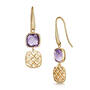 amethyst 9ct gold drop earrings UK AGDE a main