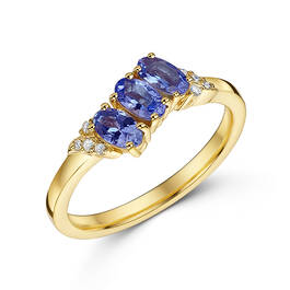 tanzanite and diamond triad ring UK TDTR a main