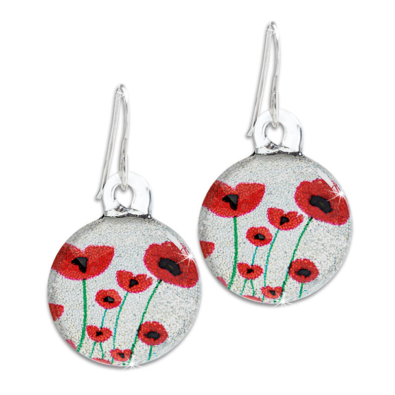 poppy glass earrings UK PGE a main