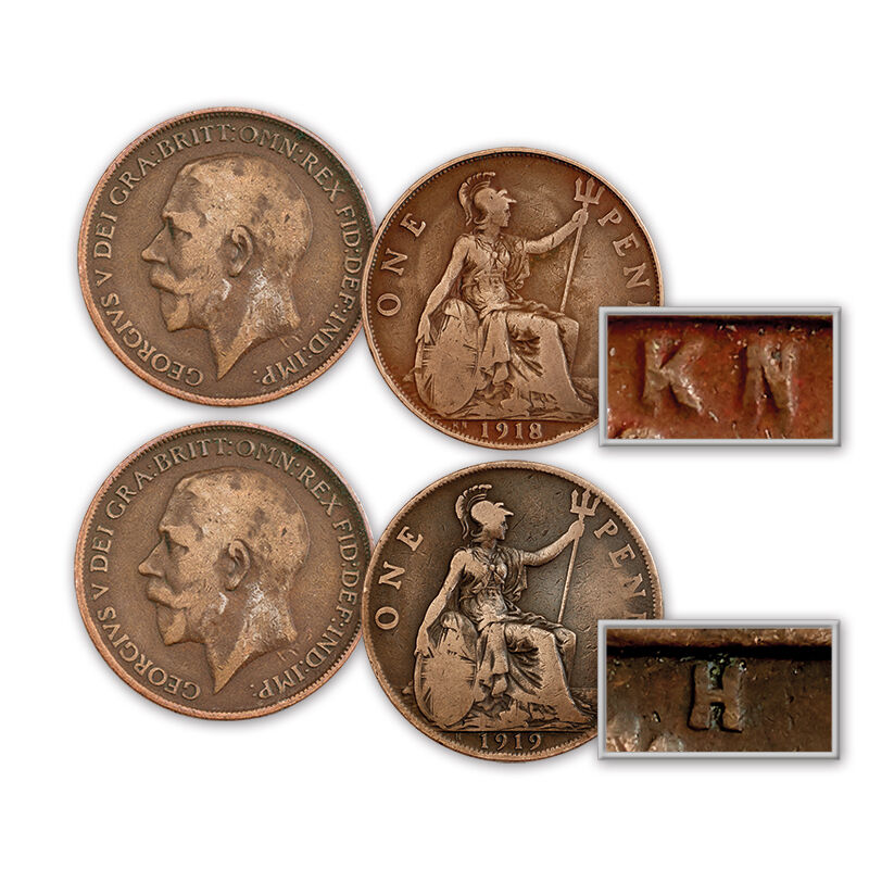 the george v penny mintmarks UK PMMC b two