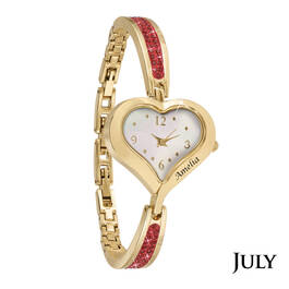 the personalised birthstone heart watch UK PHBW h eight