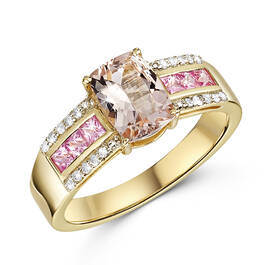 morganite dreams 9ct gold ring UK MORDE a main