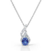 genuine tanzanite and diamond pendant UK GTDP a main
