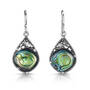 abalone shell silver drop earrings UK ASHDE a main