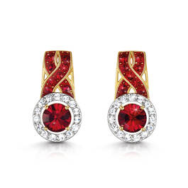 romantic ruby red kisses earrings UK RRKE a main