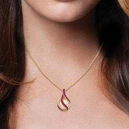 Loves Embrace Pearl Birthstone Necklace 10144 0014 m model