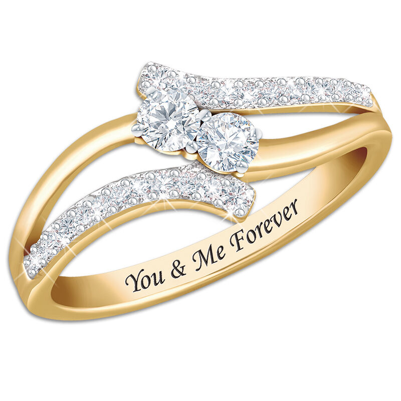 You and me forever ring top